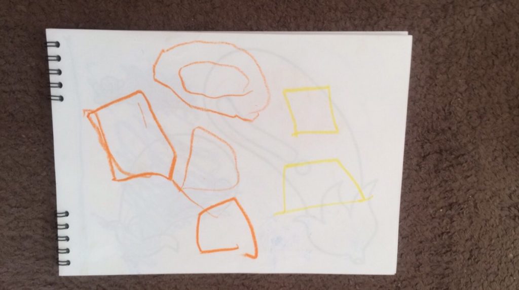 3歳児が描いた丸三角四角